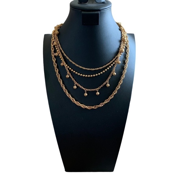 Napier Vintage Four Strand Goldtone Necklace - Picture 9 of 16